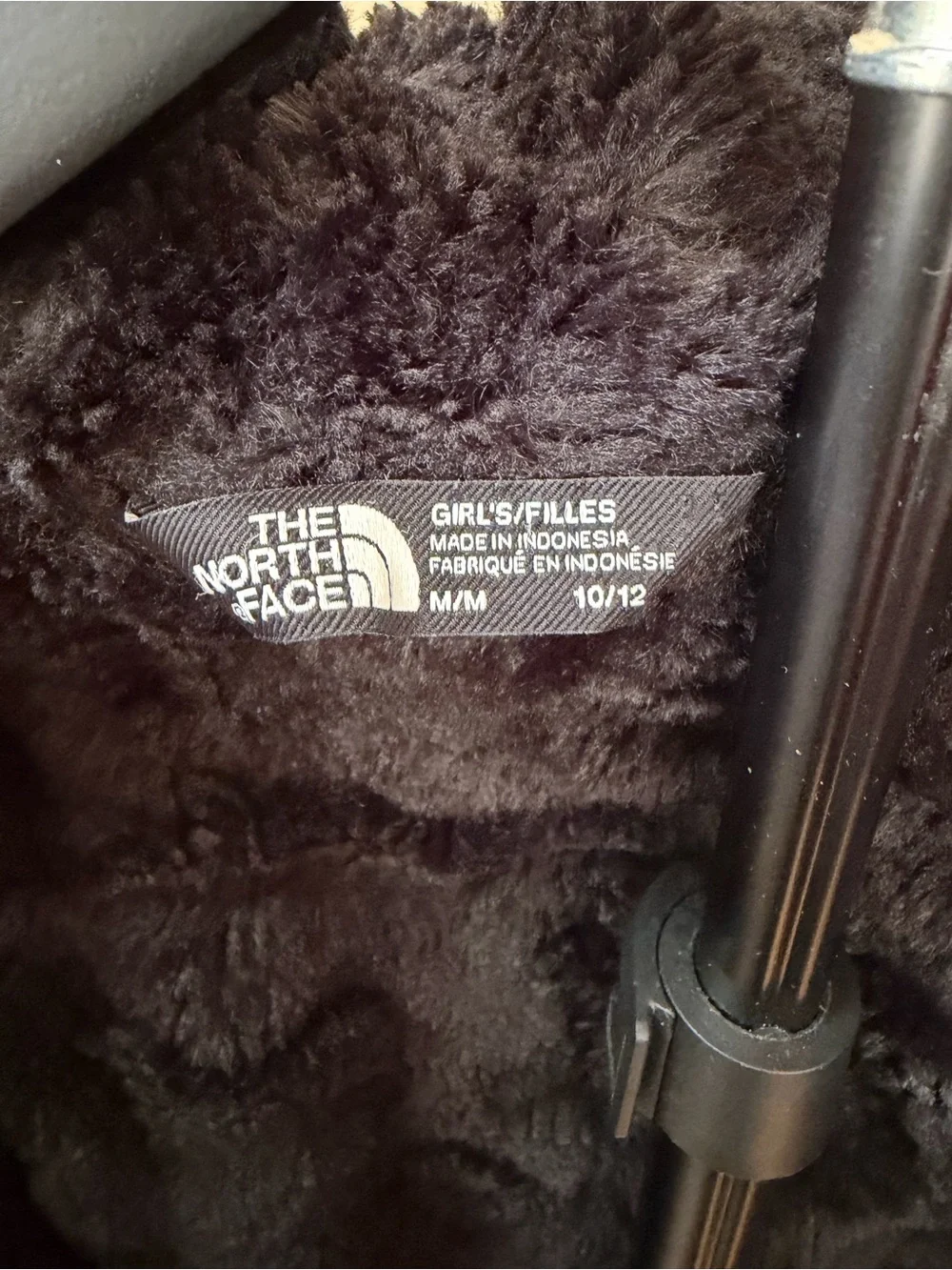 The North Face Girls Hooded Sherpa Lined Puffer Jacket Black M 10/12